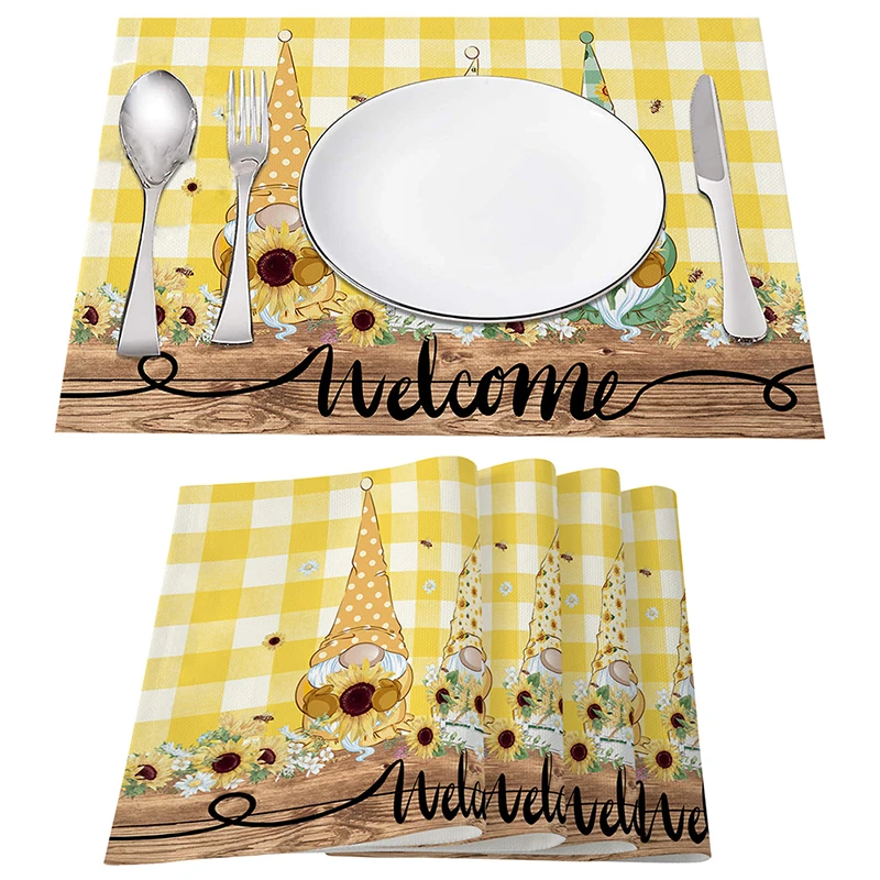 4 шт. настольные флажки белье печатных Настольный флаг Скатерть гномов скатерть