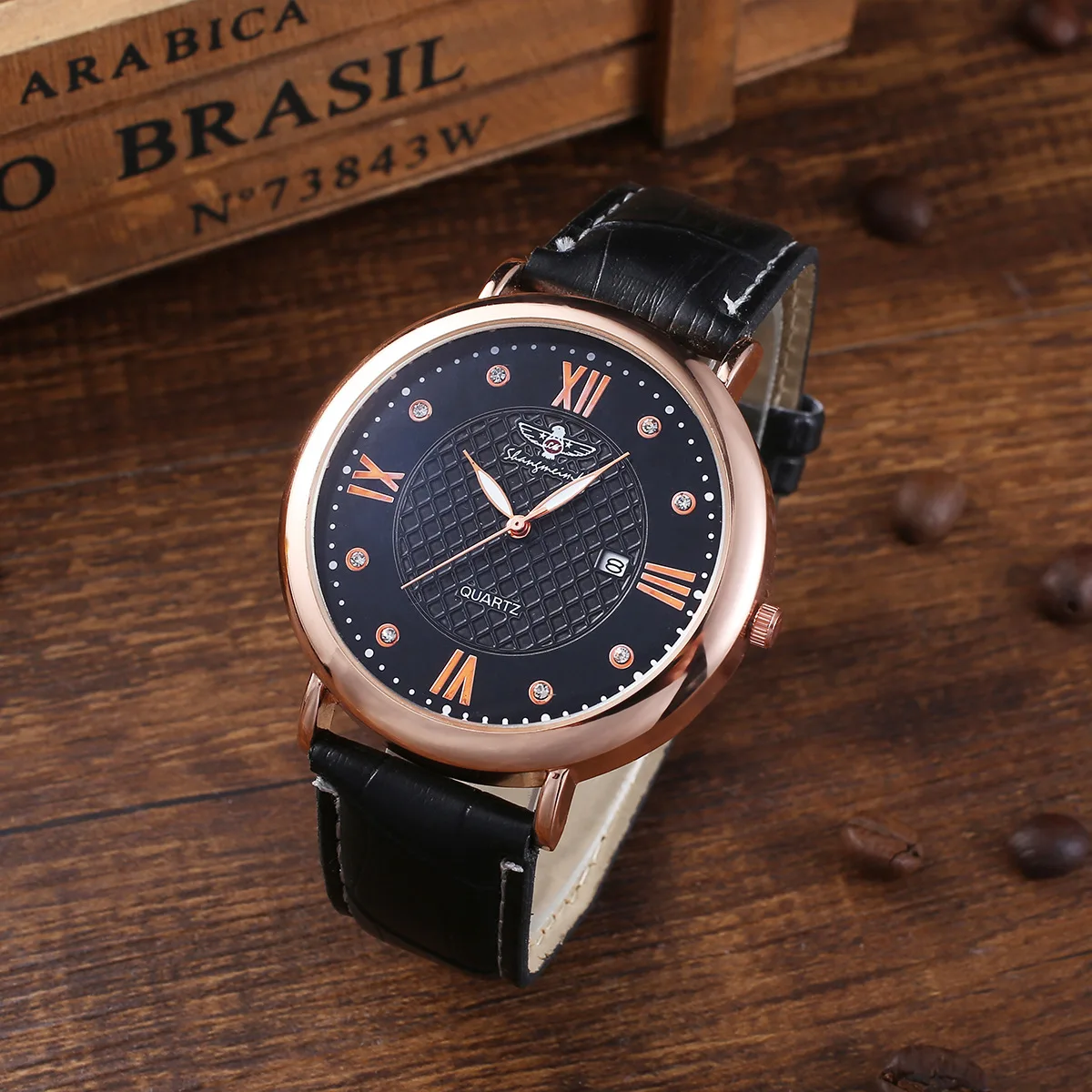 Men's 5pcs Luxury Gift Belt Wallet Tie Dial Quartz Watch Shaver Cufflinks Creative Practical Holiday Gift Set for Husband Father