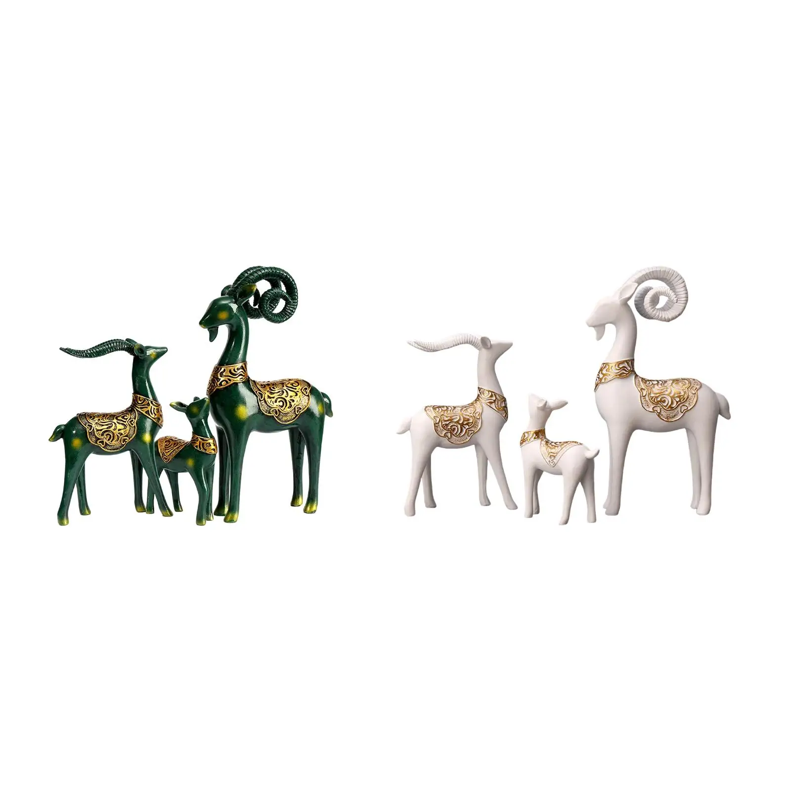 

3Pcs Antelope Sculptures Standing Statue Collectible Animal Table Crafts Decor for Dining Room Mantle Home Party Supplies