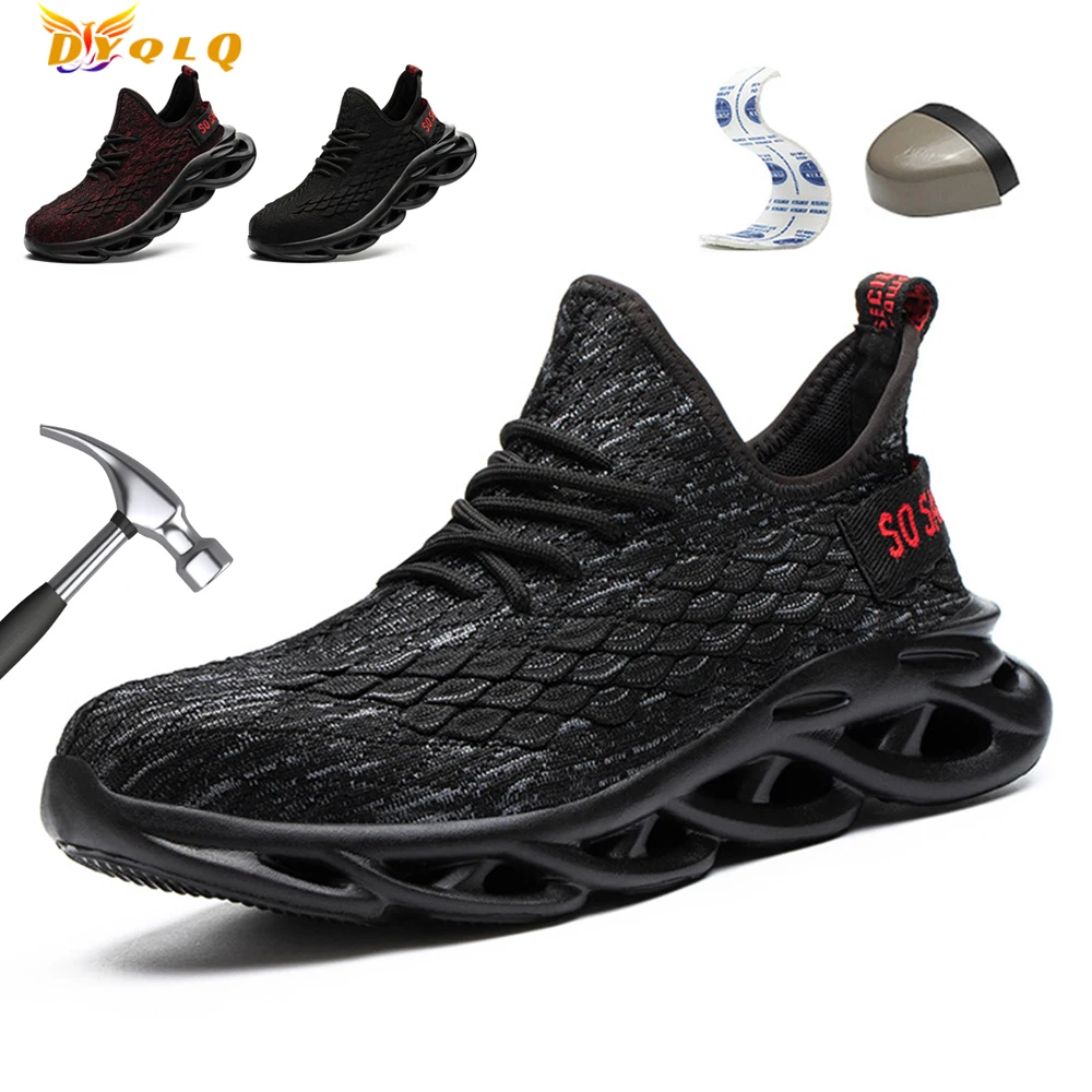 

Fashion Work Sneakers Indestructible Safety Shoes Men Steel Toe Work Shoe Breathable Lightweight Outdoor Shoes Male Safety Boots