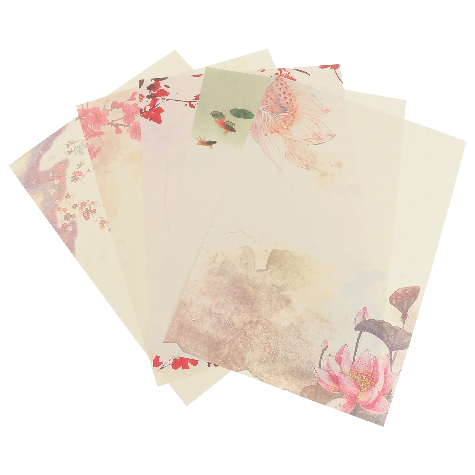 

40 Pcs Fresh Stationery Retro Note Paper Letterhead Stickers Para Uas Acr¨ªlicas Floral Style A4 Vintage