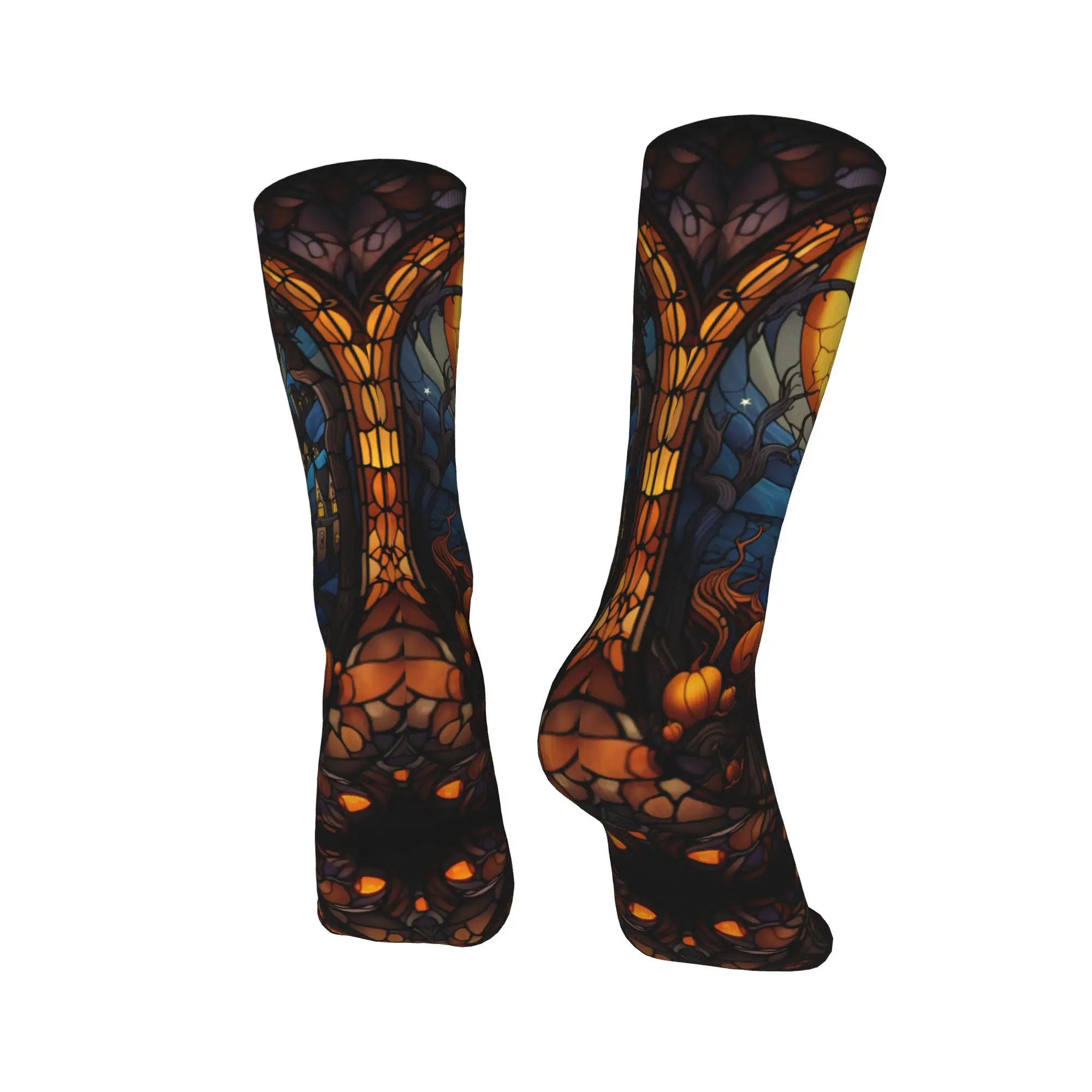 Модные носки с принтом Джека Скеллингтона и тыквы для мужчин женщин эластичные