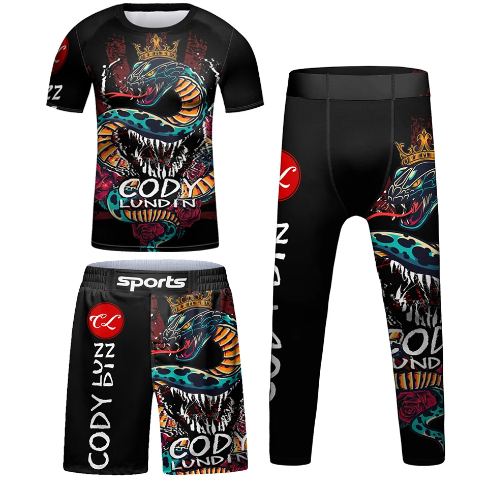 Детские футболки и штаны Bjj для джиу-джитсу ММА боксерские шорты мальчиков одежда