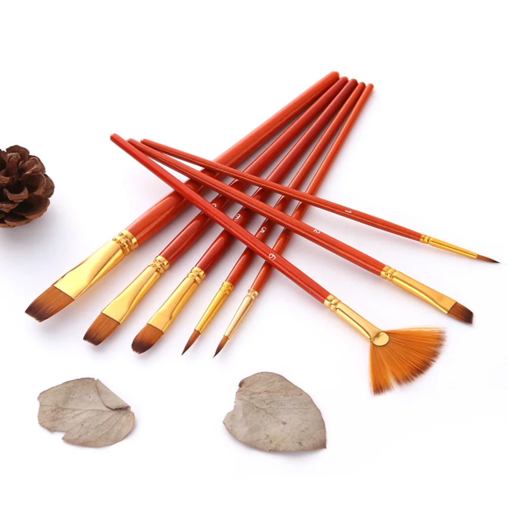 

10pcs Brush Set Professional Wood Handle Multifunctional Nylon Paintbrushes for Painting Gifts Artist