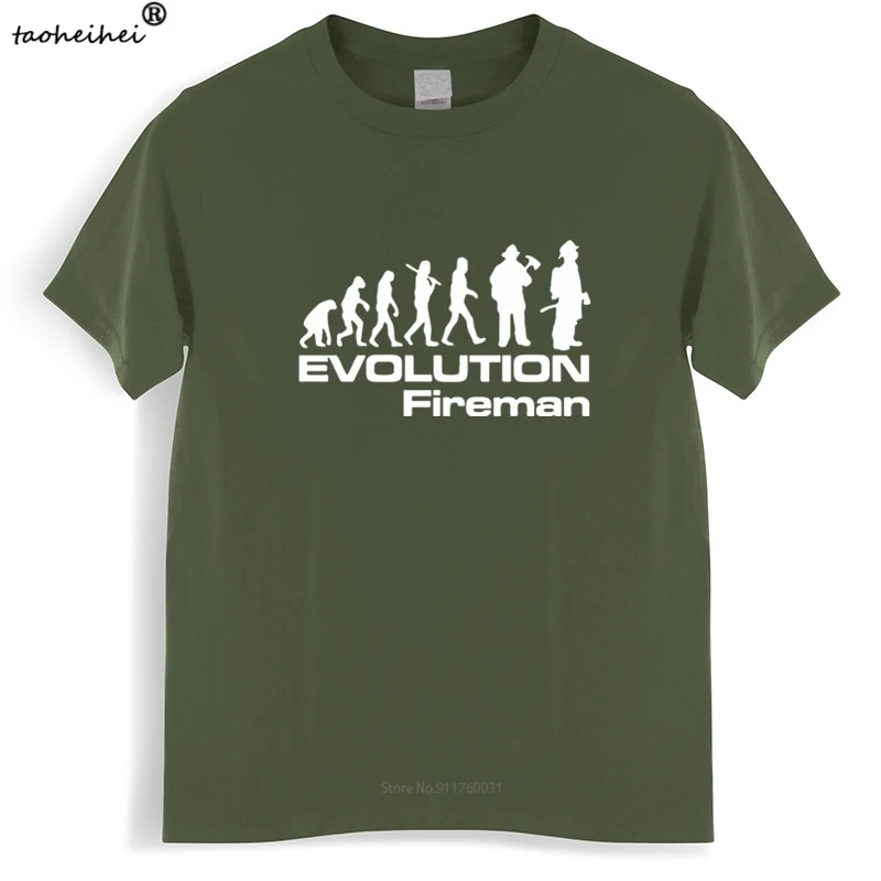 Мужская Роскошная хлопковая футболка с изображением эволюции пожарного подарка