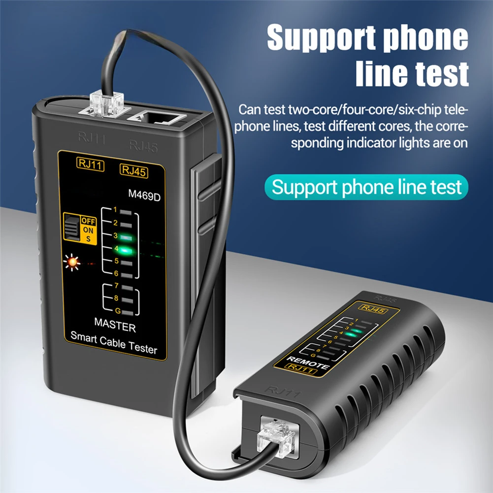 

M469D RJ45 RJ11 Network Cable Tester LAN Cable Networking Wire Telephone Line Detector Tracker Test Tool