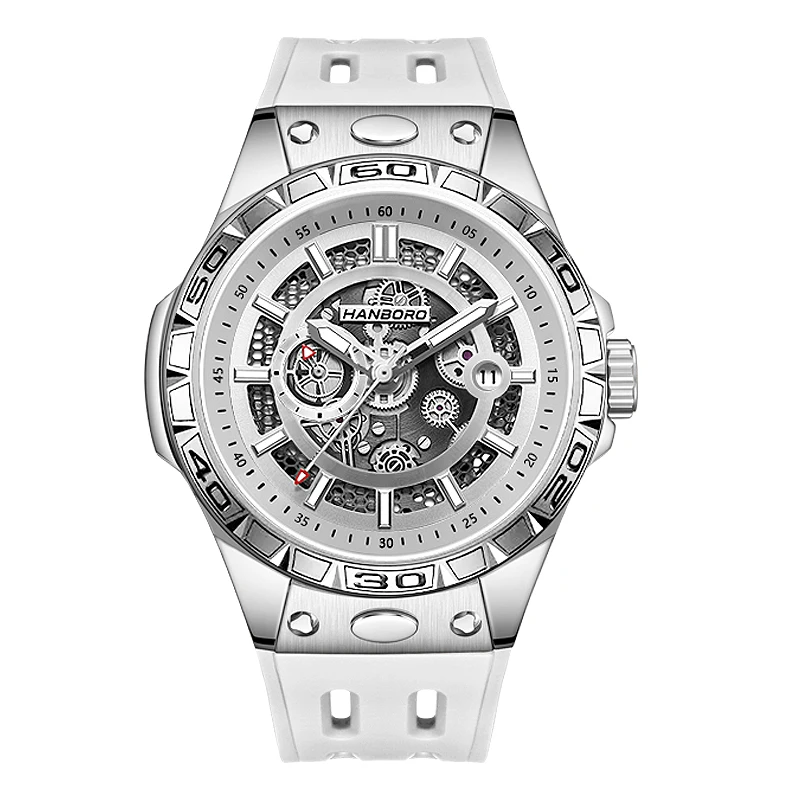 Мужские автоматические часы HANBORO 42 мм механические наручные водонепроницаемый