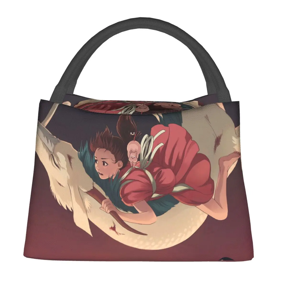 

Spirited Away Lunch Bag Haku and Chihiro Picnic Lunch Box Kawaii Graphic Thermal Tote Handbags Waterproof Insulated Cooler Bag
