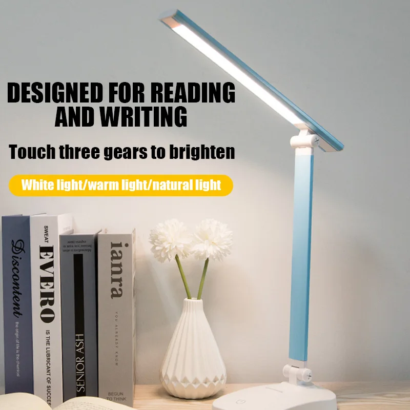

Folding Led Eye Protection Lamp Usb Charging Dimming Color Primary School Dormitory Learning Reading Lamp Bedroom Bedside Lamp