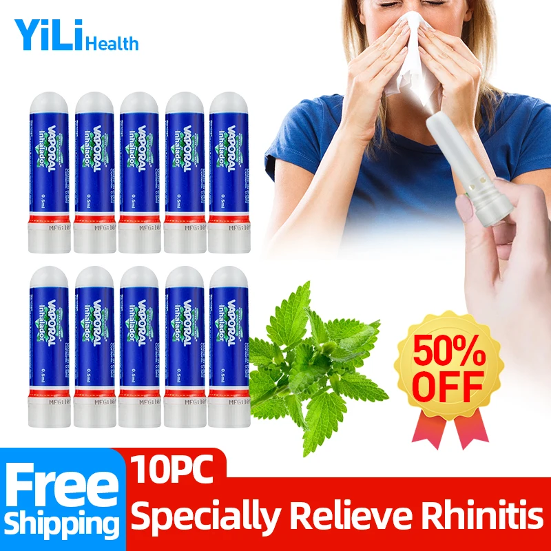 

10pcs Rhinitis Mint Cream Thailand Nasal Inhaler Allergy Sinusitis Reliever Runny Nose Congestion Herbal Essential Oils