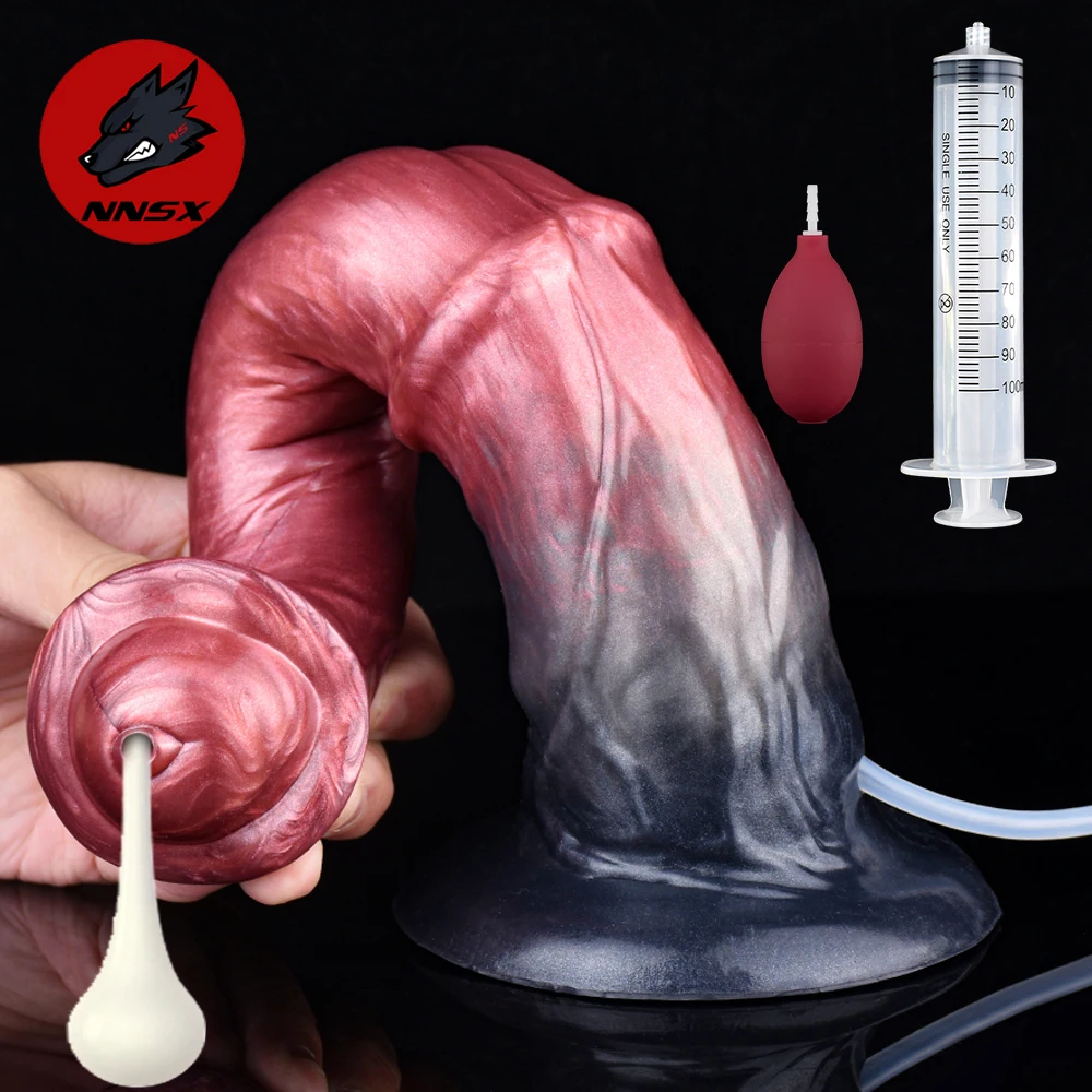 NNSX Фэнтезийный фаллоимитатор с эякуляцией анальная пробка длинный конский пенис