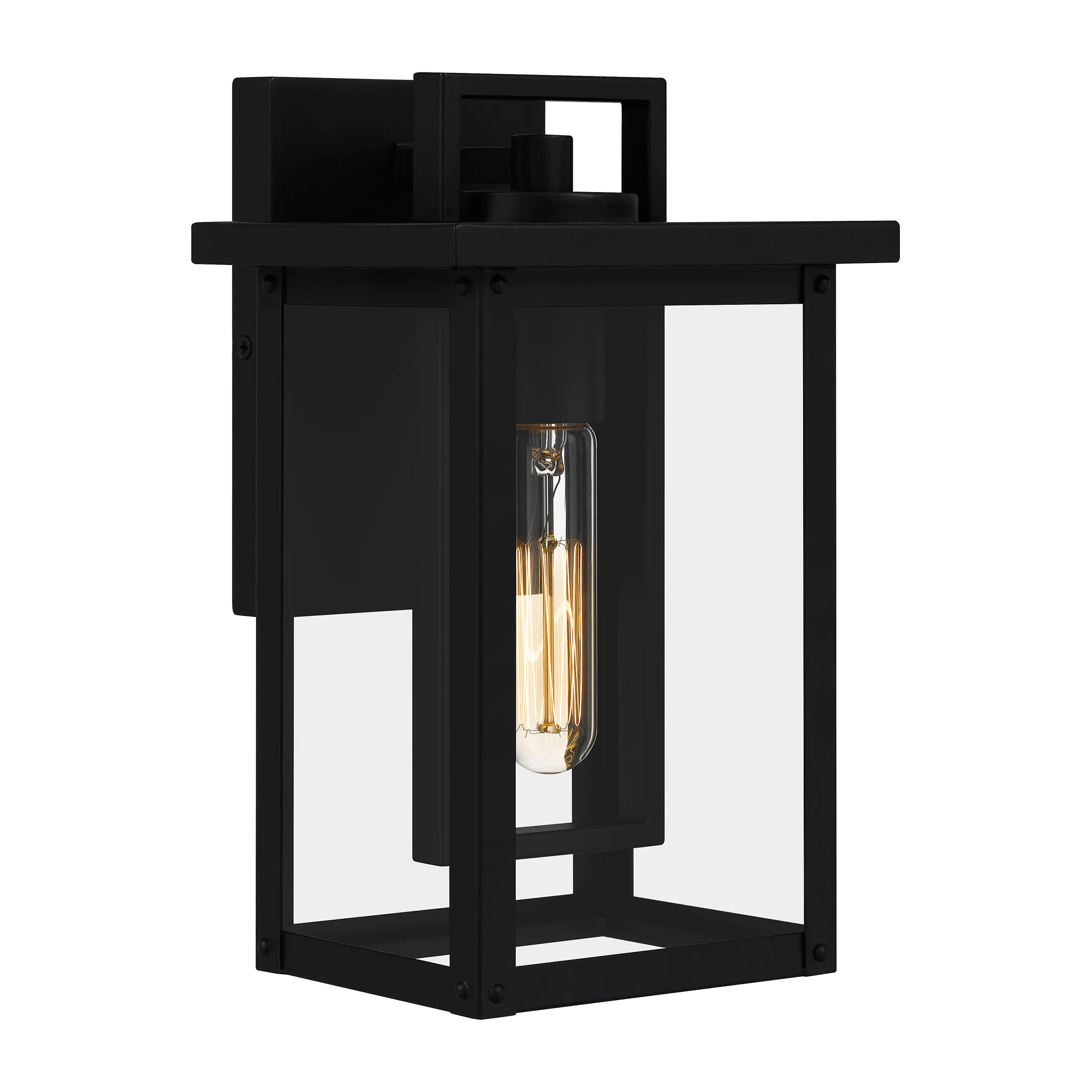 Free Shipping 1-Light Matte Black Outdoor Wall Lantern