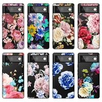 flower coque for google pixel 6 pro 5 5a 4 4a 3 3a xl 5g soft tpu silicone phone funda for pixel 6pro 4xl 3xl floral back covers