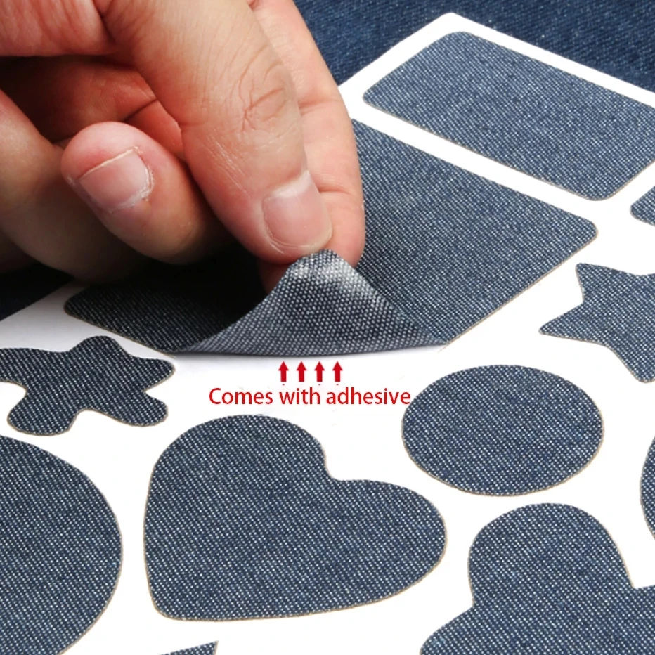 

DIY Self-adhesive Denim Cloth Patches for Jeans Pants T-shirt Repair Clothing Patch Appliques Stickers Elbow Badge Fabrics