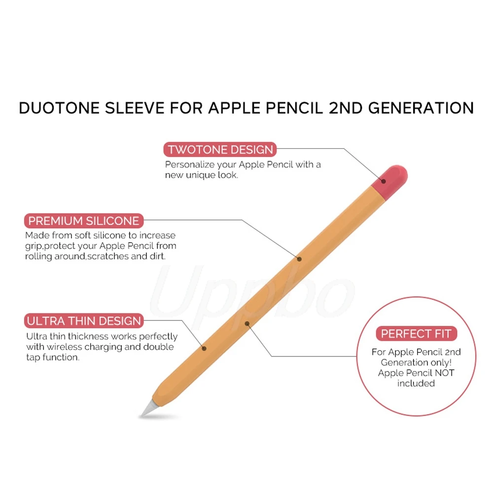 Фото Мягкий силиконовый защитный чехол Duotone с защитой от падения для Apple Pencil 1-го, 2-го, 4-го поколений, стилуса для iPad, портативный аксессуар для хранения №4