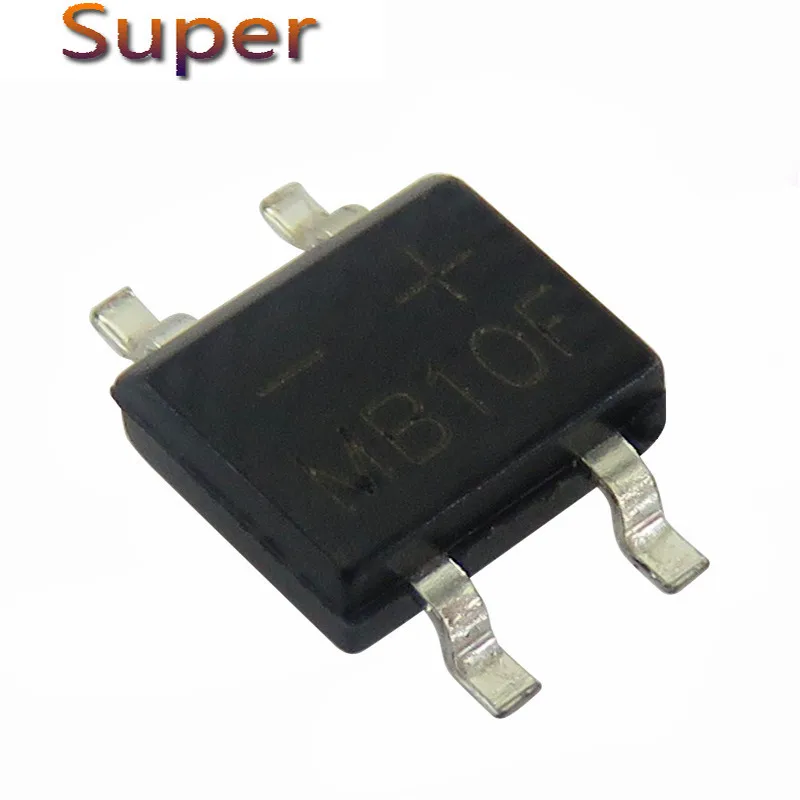 

50 шт., диодный мост MB10F 1A 1000 в SOP-4, выпрямитель SMD