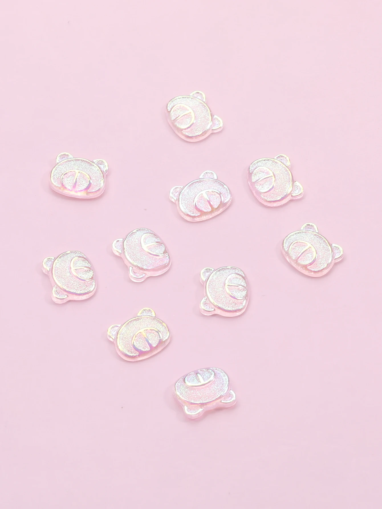 

10 шт., прозрачные подвески в виде медведя для дизайна ногтей