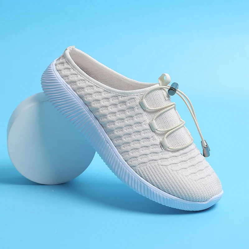 

Mule Slippers Women's Outdoor Breathable Casual Shoes 2022 Summer Ladies Slip-on Flying Woven Shoes Size 35-43 zapatos de mujer
