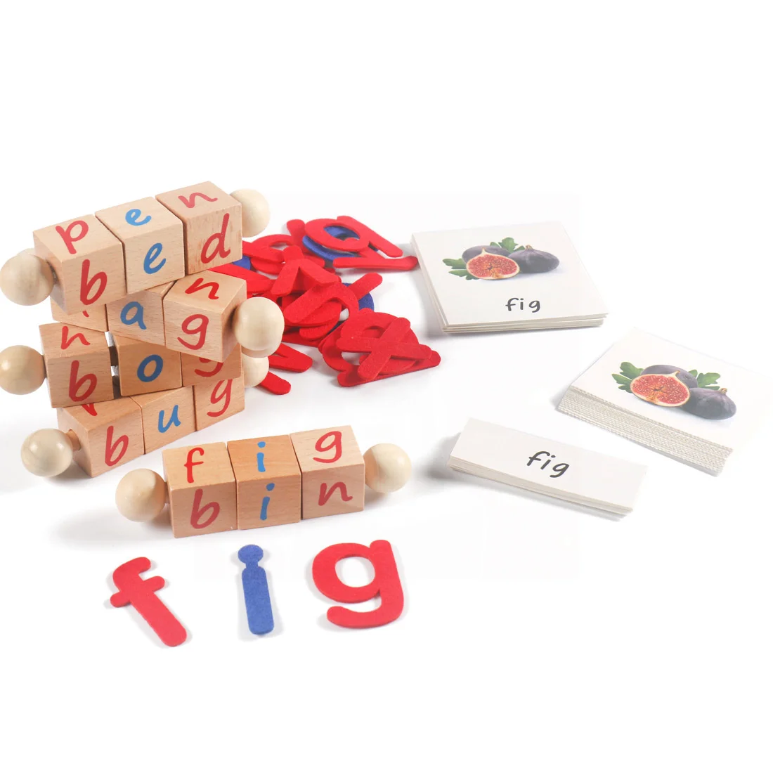 

Montessori Language Material Spelling Wooden Blocks Letters Learning Education Toys For Children 2 To 4 Years Gift D86Y