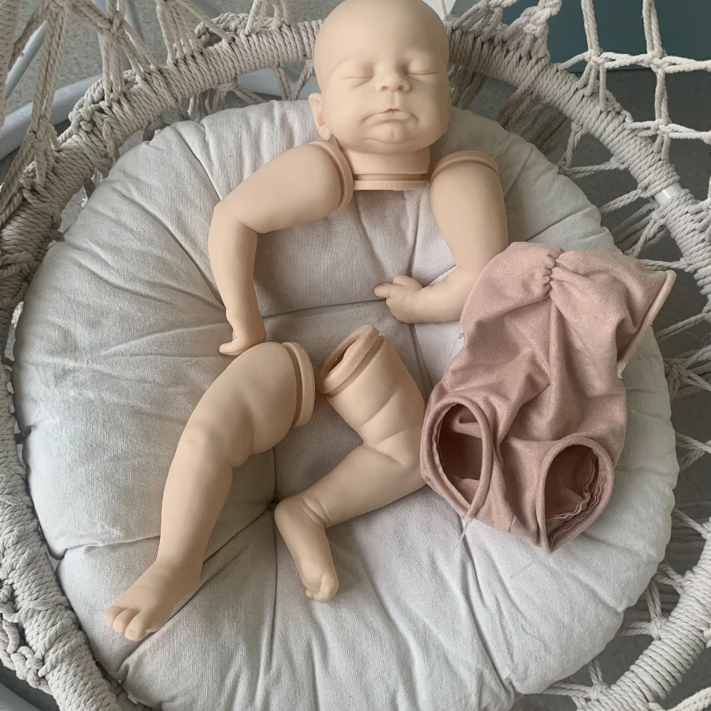 

21inch Reborn Doll Kit Sleeping Baby Timothy Lifelike Fresh color Soft touch Unfinished Unpainted Doll Parts with Cloth Body