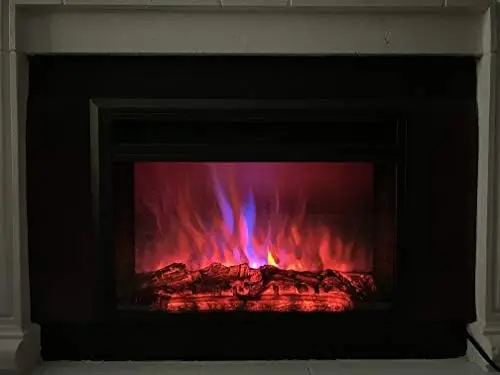 

Fireplace Heater w/Remote Control and LED Flame Effect, 32 Inch Long, Black