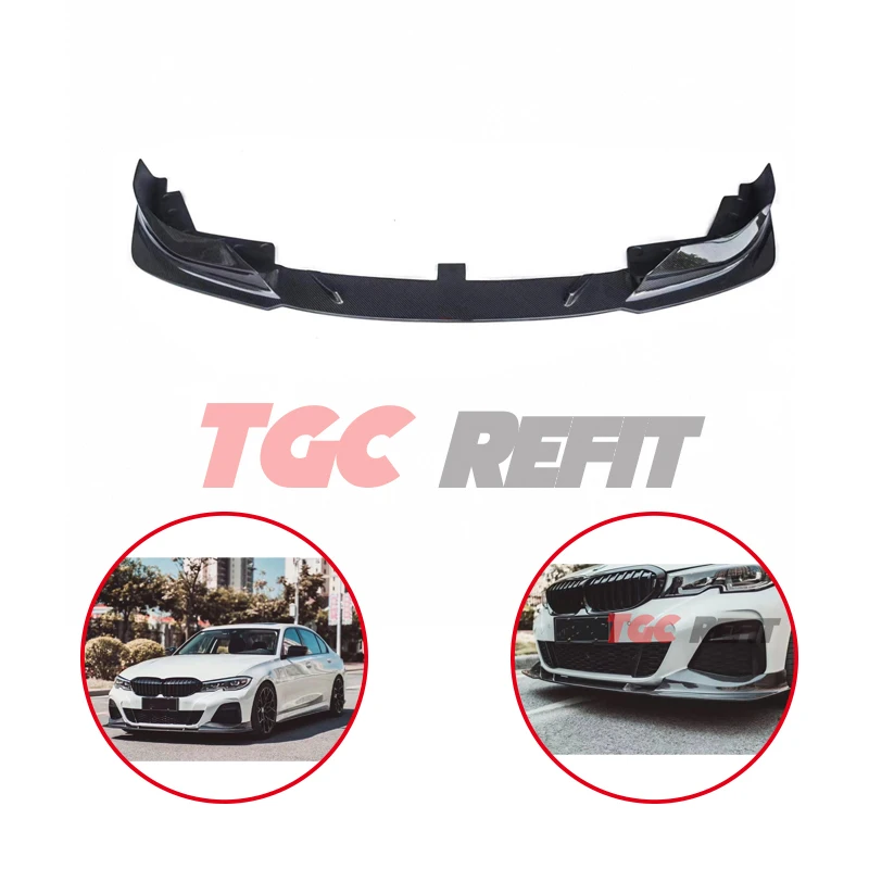

For BMW 3 Series G20 G21 G28 Carbon Fiber CMST Style Front Bumper Chin Lip Spoiler Lips Protection Cover Trim Kit