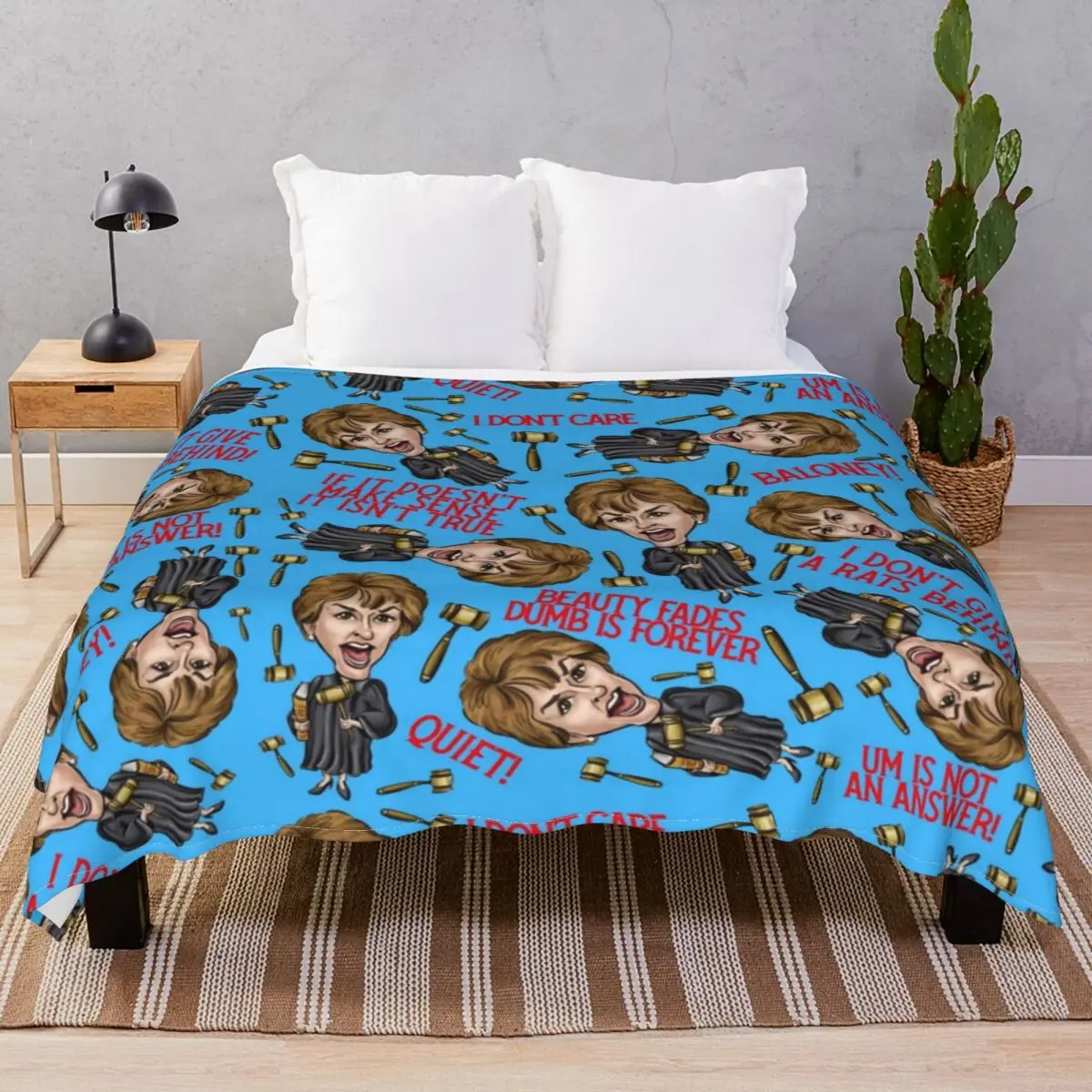 Judge Judy Print Blankets Velvet Spring Autumn Multi-function Throw Blanket for Bedding Home Couch Camp Cinema