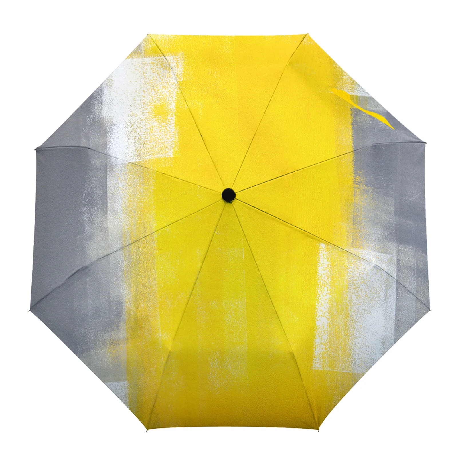 

Yellow Gray Abstract Art Rain Umbrella Folding Sun Umbrella Outdoor Sunscreen Anti-UV Parasol Female Male Umbrellas