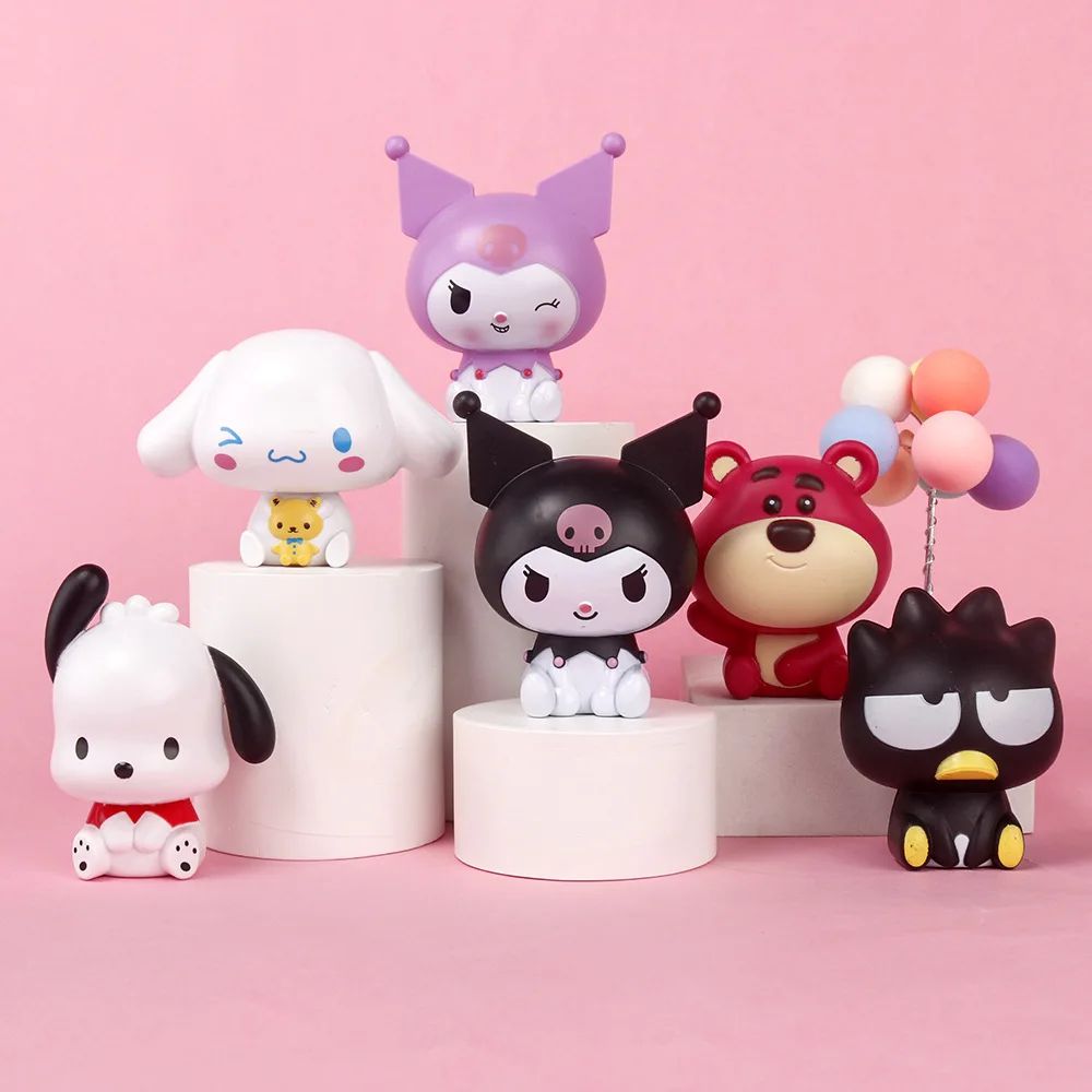 

6 шт./набор, топпер для торта Sanrio Mymelody Kuromi Cinnamoroll Pachacco