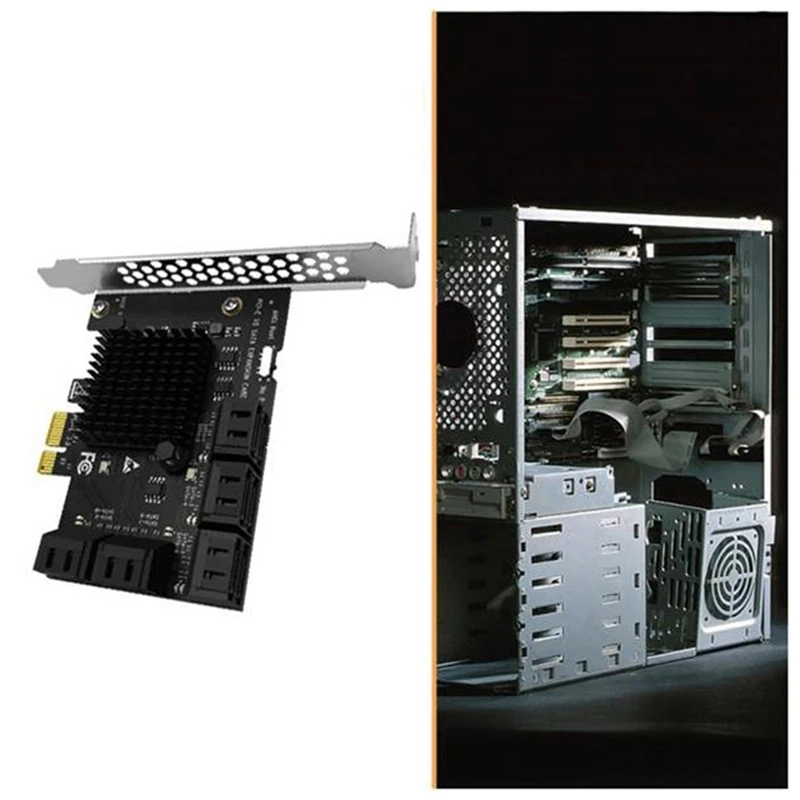 Плата расширения с 10 портами SATA 3 0 на PCIe X1 PCI Express адаптер SATA3 6G конвертер кабелем