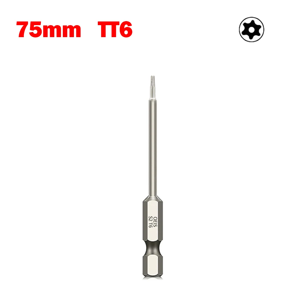 

New 75mm Hollow Torx Screwdriver Bit 1/4 Inch Hex Shank Magnetic Head Screw Driver Bit Torx T7 T8 T9 T10 T15 T20 T25