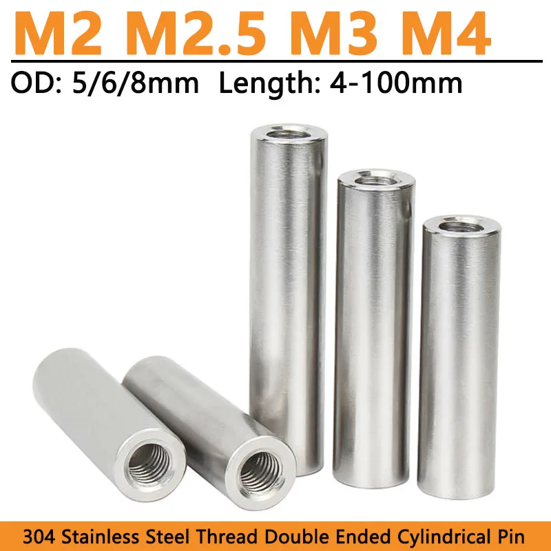 

GooBetter Цилиндрические штифты с внутренней резьбой из нержавеющей стали 304 M2 M2.5 M3 M4