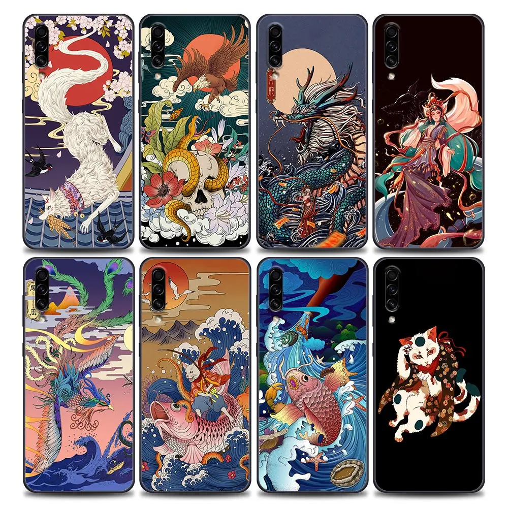 

Myth Legend Art Fox Dragon Fish Phone Case For Samsung Galaxy A30s A10e A40 A50 A60 A70 A80 A90 A7 A9 2018 Soft Fundas Cover