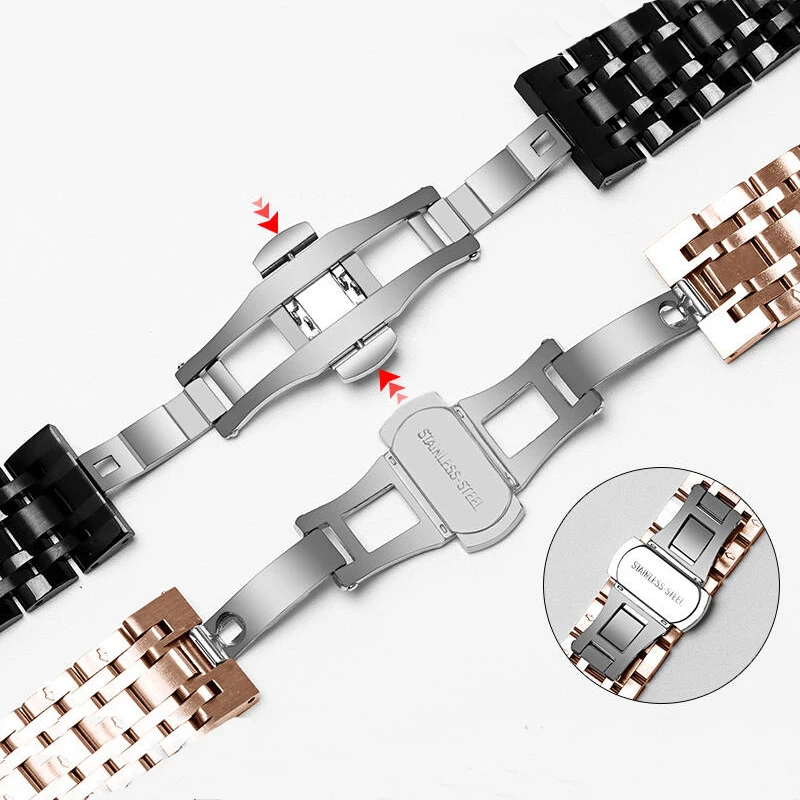 304L Metal watch band of Stainless Steel Top Quality Watch Strap Clasp Watchband Bracelet 10mm 12mm 14mm 16mm 18mm 20mm22mm 24mm