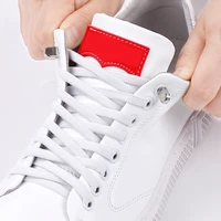 1 pair no tie shoelaces of sneakers elastic shoe laces flat press the metal lock lazy shoes lace reticulated weaving rubber band