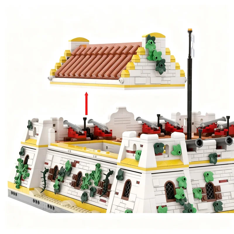 Фото 3292 детали MOC Замок Мартино - Модель пиратского замка в Бухте Моряка, строительные блоки, рождественские подарки, креативный набор для сборки, образовательный конструктор. №4