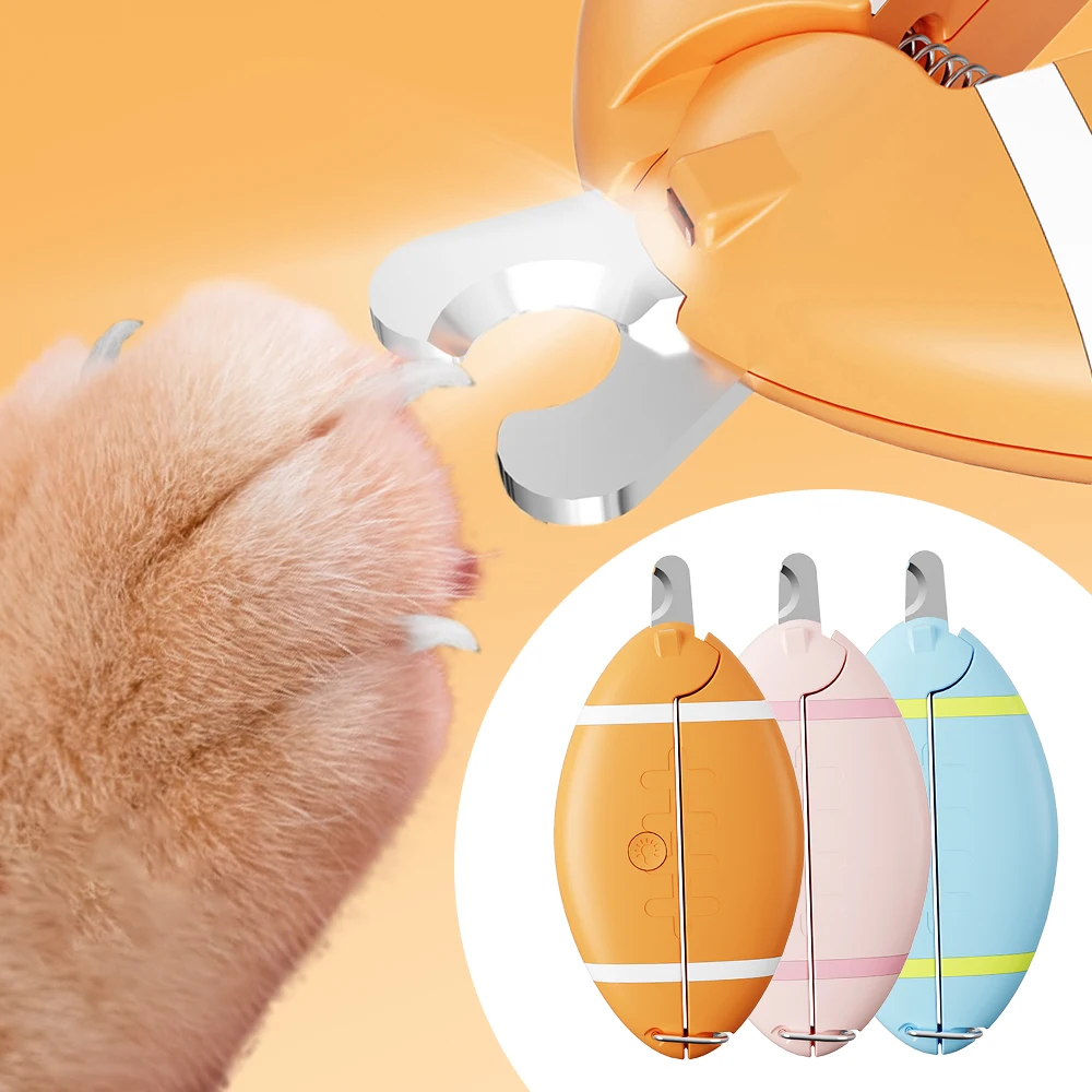 

Pet Nail Clipper with LED Light Rugby Cat Dog Nail Trimmers Puppy Kitten Claw Care Scissor for Home Grooming Pet Supplies