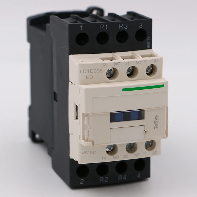 

LC1D098ED DC Электрический магнитный контактор 4P 2NO + 2NC LC1-D098ED 20A 48V DC катушка