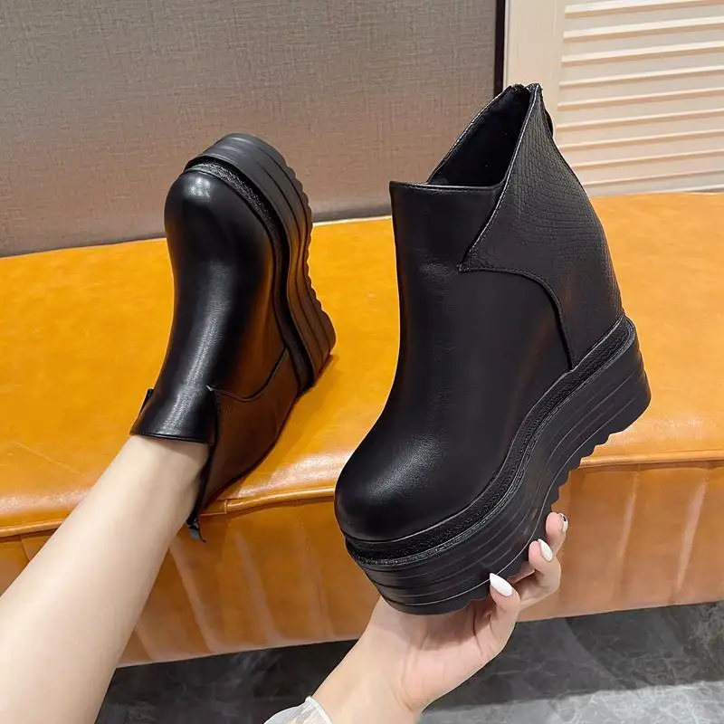 

Rock Shoes Woman Zipper High Heel Boots Boots-Women Luxury Designer Clogs Platform Round Toe Stiletto Lolita 2022 Wedge Rubber F