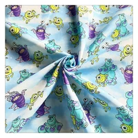 hot sale summer sky blue cute monster characters prints all 100 cotton fabrics for sewing needlework felt %d1%82%d0%ba%d0%b0%d0%bd%d1%8c %d0%b4%d0%bb%d1%8f %d1%88%d0%b8%d1%82%d1%8c%d1%8f %d0%bc%d0%b5
