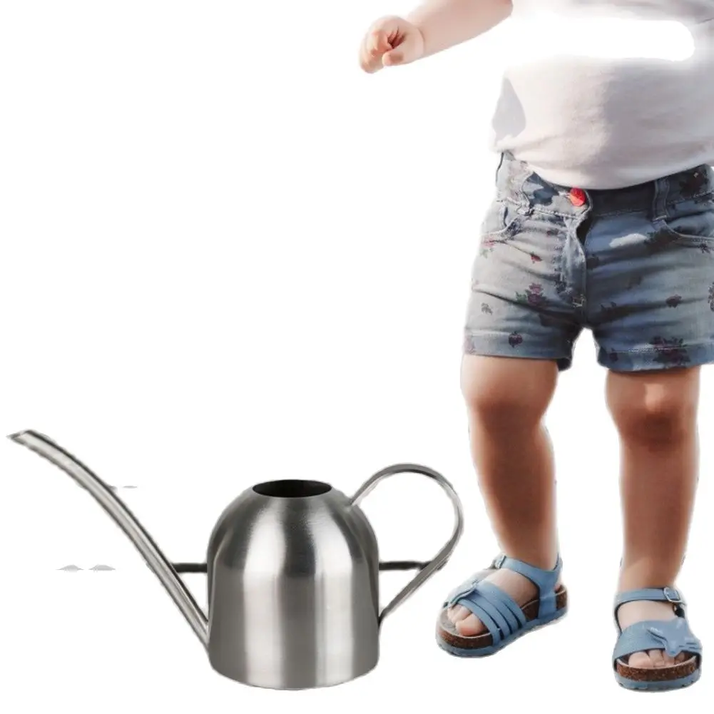 

1000ml Stainless Steel Watering Kettle Watering Can Long-mouthed Plant Watering Can Indoor Small Watering Pot Gardening Gift 1L