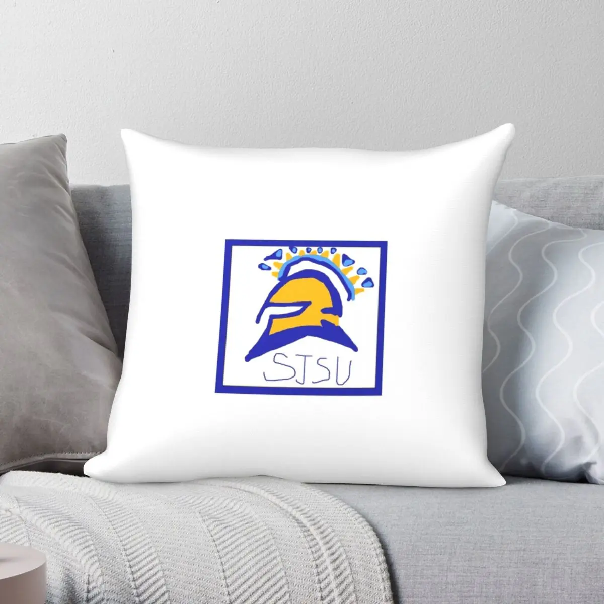 

San Jose State Pillowcase Polyester Linen Velvet Pattern Zip Decor Throw Pillow Case Room Cushion Cover