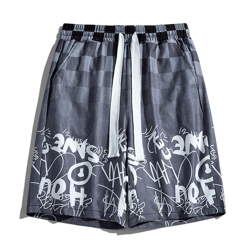 

Gradient Shorts Men Summer Basketball Casual Pants Y2k Clothes American Harajuku Oversize Graffiti Sports Gym Shorts Swim Wear