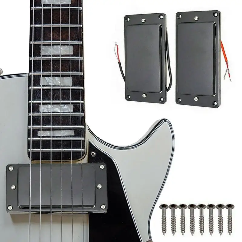 

2PCS Humbucking Pickup Set Mini Black Electric Guitar Pickup Closed Double Coil Pickups Replacement Compatible With LP Style