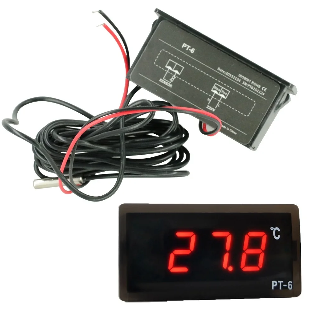 

Цифровой автомобильный термометр, 220 В переменного тока, измеритель температуры автомобиля, новейший Автомобильный термометр переменного тока с датчиком NTC 2 м