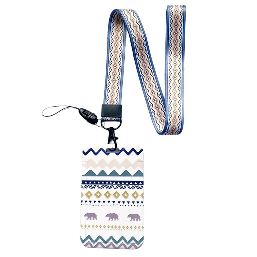 

Card Holder Nice-looking Lightweight Convenient Different Styles Geometric Print Card Cover Card Protector for Students