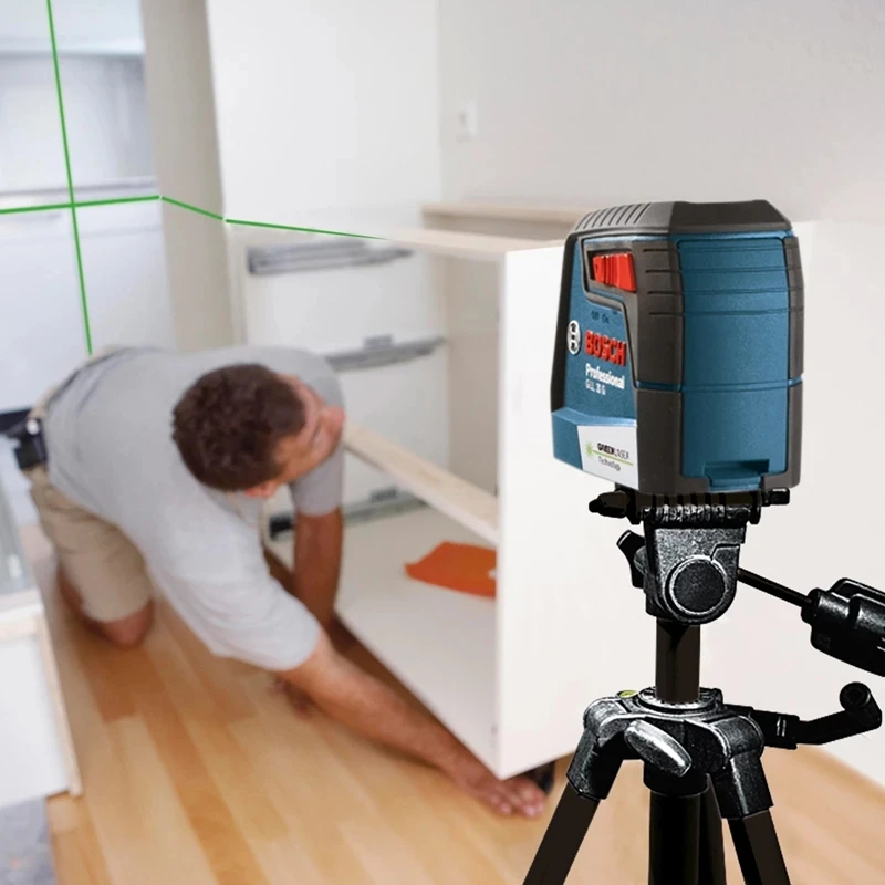 Профессиональный лазерный уровень Bosch GLL30G нивелир с 2 линиями зеленого лазера для