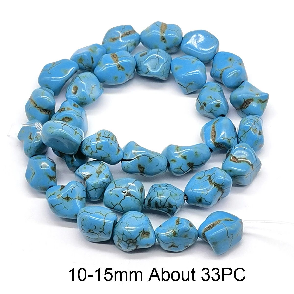 

Синие бусины из бирюзы