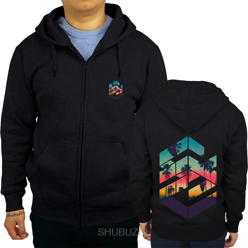 

For Newest Geometric Sunset Beach shubuzhi men zipper sweatshirt casual hip-hop cool hoodies hot sale autumn cotton print hoody