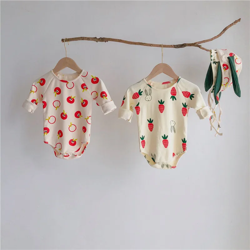 

2022 Summer Newborn Baby Girls Romper Pajamas Outfit Clothes Short Sleeve Cotton Toddler Jumpsuit with hat